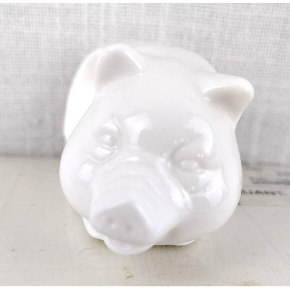 Pig Napkin Holders Vintage Shafford White Glossy Animal Rings Taiwan Set of 4 - Picture 5 of 11